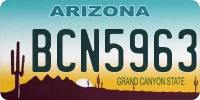 AZ license plate BCN5963