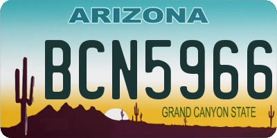 AZ license plate BCN5966