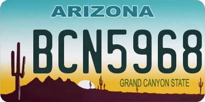 AZ license plate BCN5968