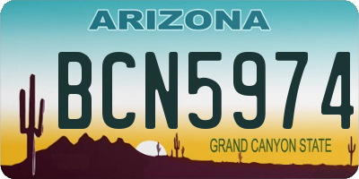 AZ license plate BCN5974