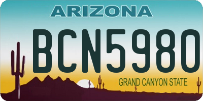 AZ license plate BCN5980