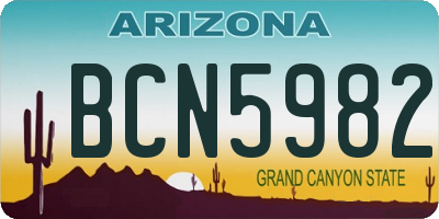 AZ license plate BCN5982