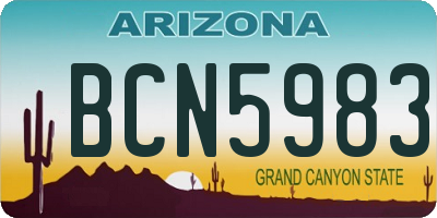 AZ license plate BCN5983