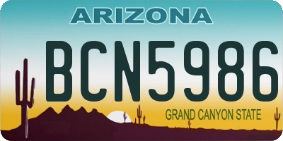 AZ license plate BCN5986