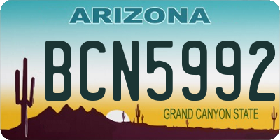 AZ license plate BCN5992