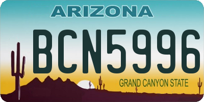 AZ license plate BCN5996