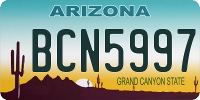 AZ license plate BCN5997