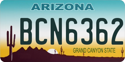 AZ license plate BCN6362