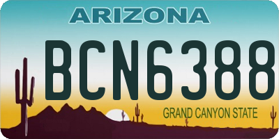 AZ license plate BCN6388