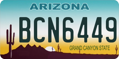 AZ license plate BCN6449