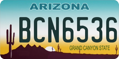 AZ license plate BCN6536