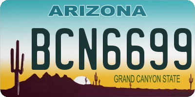 AZ license plate BCN6699