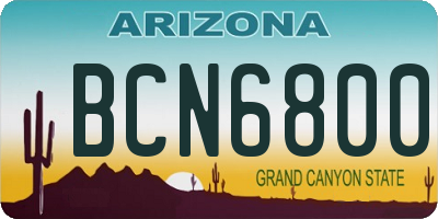 AZ license plate BCN6800