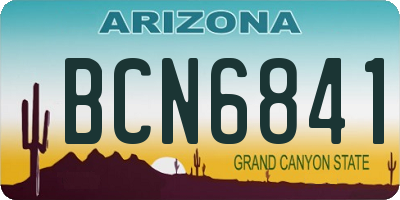 AZ license plate BCN6841