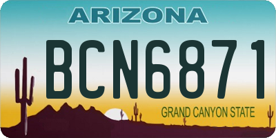 AZ license plate BCN6871