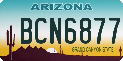 AZ license plate BCN6877