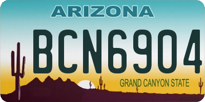 AZ license plate BCN6904
