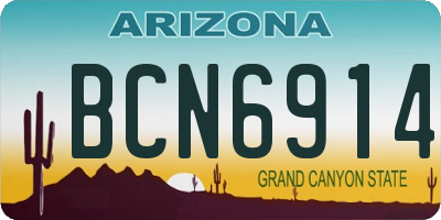 AZ license plate BCN6914