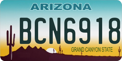 AZ license plate BCN6918