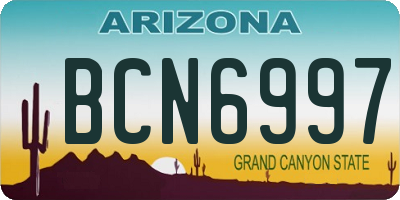 AZ license plate BCN6997