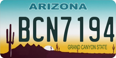 AZ license plate BCN7194