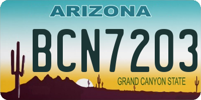 AZ license plate BCN7203