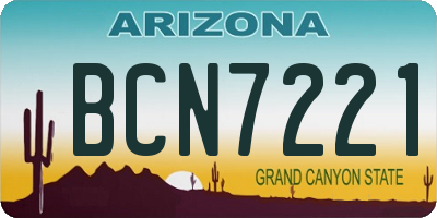 AZ license plate BCN7221