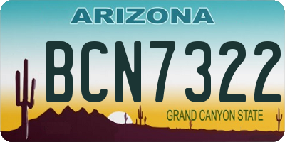 AZ license plate BCN7322