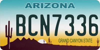 AZ license plate BCN7336