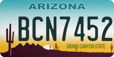 AZ license plate BCN7452