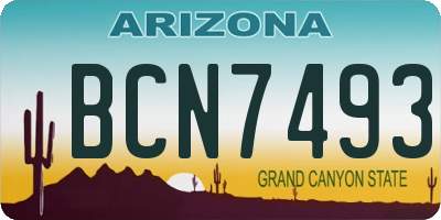 AZ license plate BCN7493