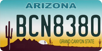 AZ license plate BCN8380