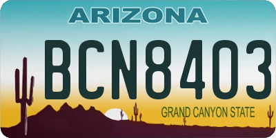 AZ license plate BCN8403