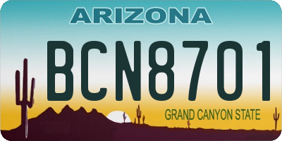 AZ license plate BCN8701