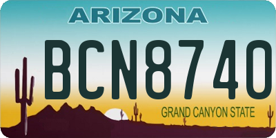 AZ license plate BCN8740