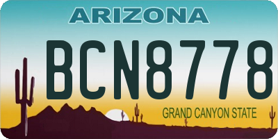 AZ license plate BCN8778