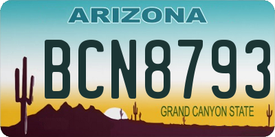 AZ license plate BCN8793