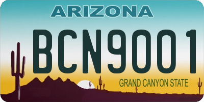 AZ license plate BCN9001