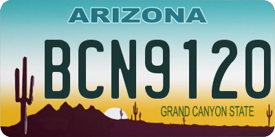 AZ license plate BCN9120