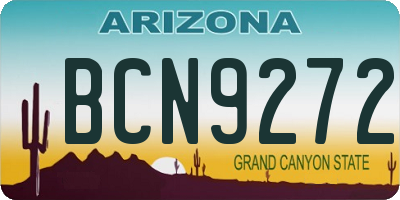 AZ license plate BCN9272