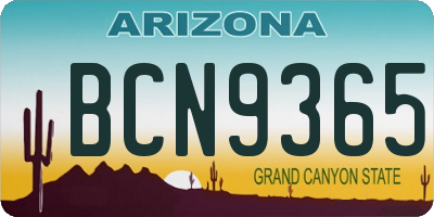 AZ license plate BCN9365