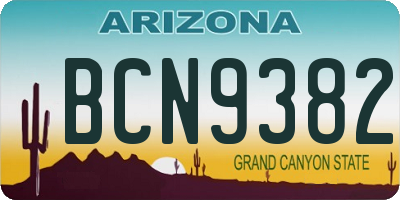 AZ license plate BCN9382