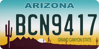 AZ license plate BCN9417