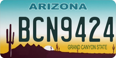 AZ license plate BCN9424