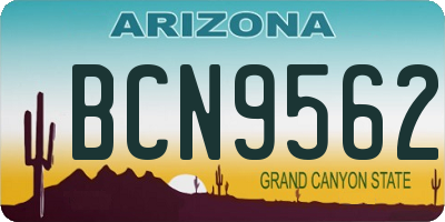 AZ license plate BCN9562