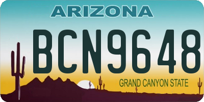 AZ license plate BCN9648