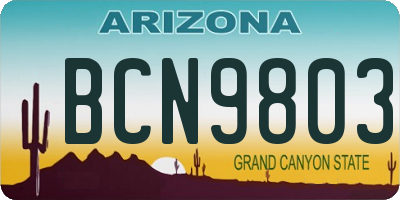 AZ license plate BCN9803