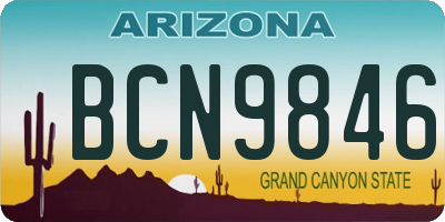 AZ license plate BCN9846