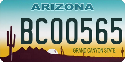 AZ license plate BCO0565