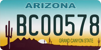 AZ license plate BCO0578